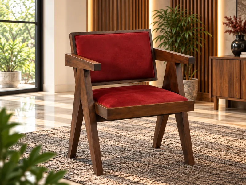 S-0016 — Bordo Kadife Kollu Sandalye