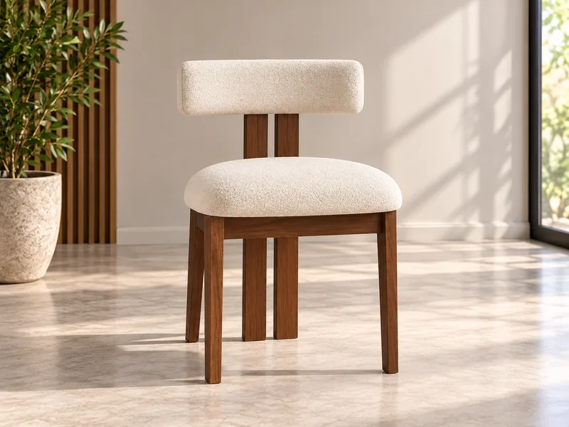 S-0024 — Kavisli Bouclé Sırtlı Sandalye
