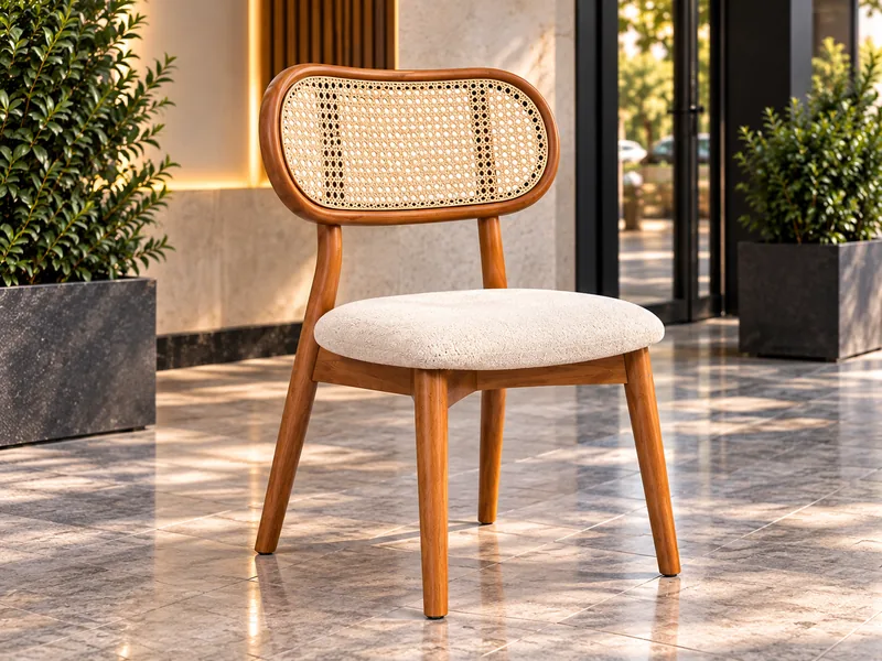 S-0034 — Oval Hasır Sırtlı Sandalye