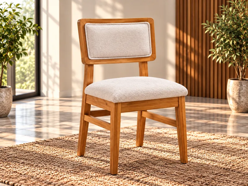S-0039 — Bouclé Panelli Ahşap Sandalye