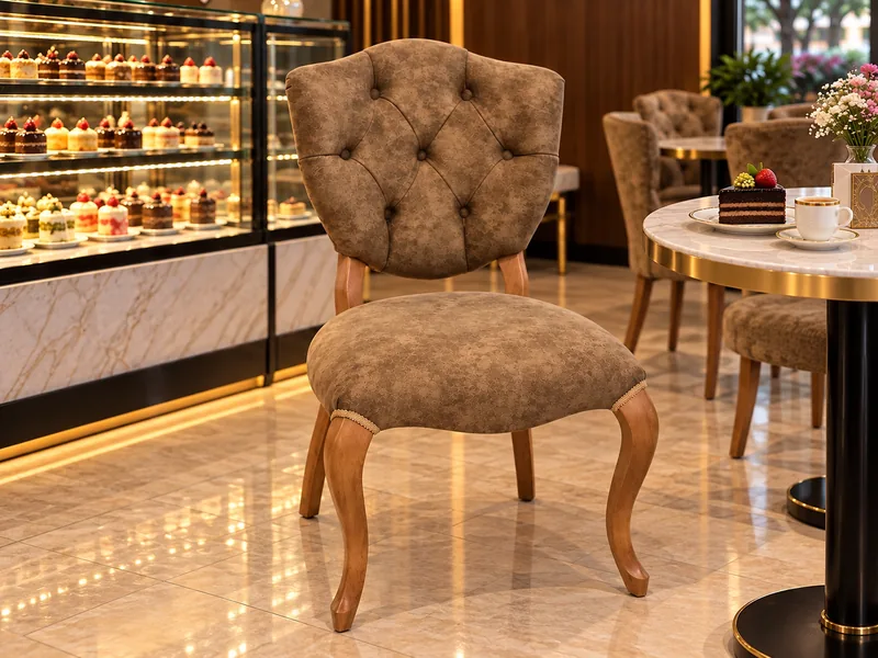 S-0055 — Düğme Kapitoneli Kavisli Ayaklı Sandalye